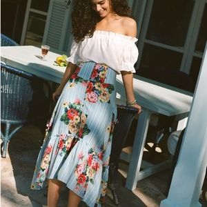 Anthropologie Maeve Blue Flora Claudette Garden Button high rise. NWT size 10